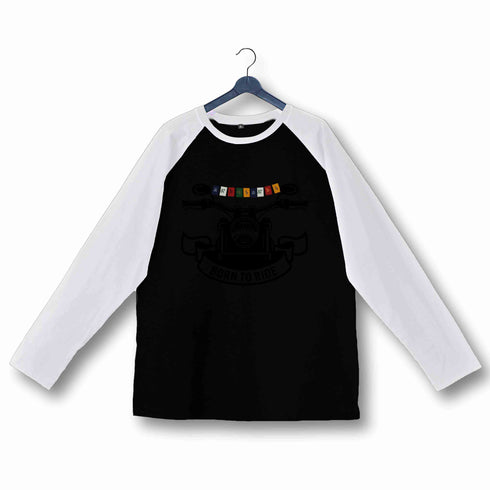 Biker Travel Wanderlust LADAKH FLAG ON BIKE Custom Printed Graphic Design Raglan T-Shirt for Women